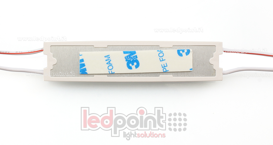 Modulo con 3 led 3014 Osram, 2,4W 24V bianco freddo 6500K, IP65 con lente 15°*85°