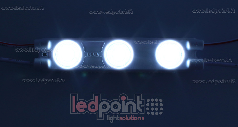 3 LED module 2835, 1,2W 12V, kaltweiß 6000-7000K, IP65 mit 165° Linse 3 LED module 2835, 1,2W 12V, kaltweiß 6000-7000K, IP65 mit 165° Linse