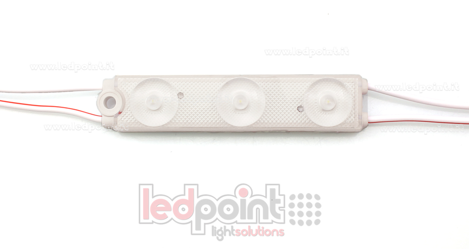 3 LED module 2835, 1,08W 24V, cold white 6000-6500K, IP65 with 175° lens 3 LED module 2835, 1,08W 24V, cold white 6000-6500K, IP65 with 175° lens