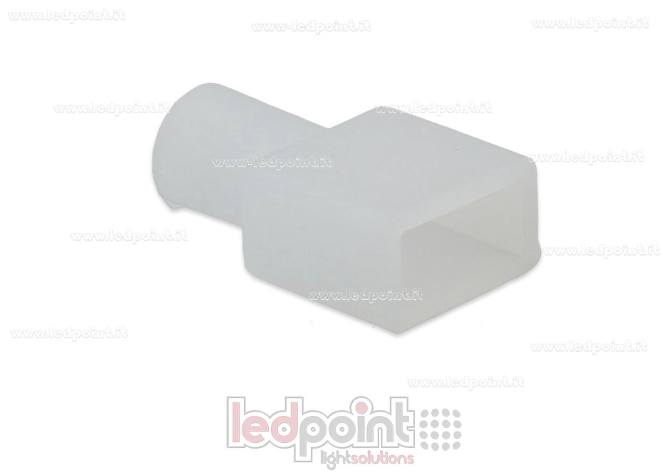 End cap with front hole for power cable for 4x8mm Led Neon Flex