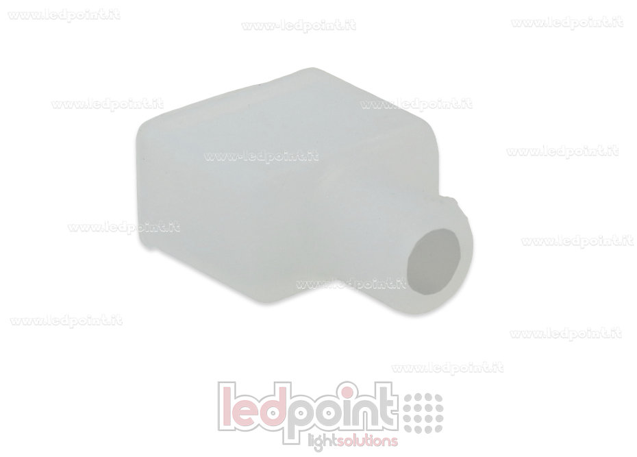 Tappino finale con foro frontale per cavo di alimentazione per Led Neon Flex 6x12mm Tappino finale con foro frontale per cavo di alimentazione per Led Neon Flex 6x12mm