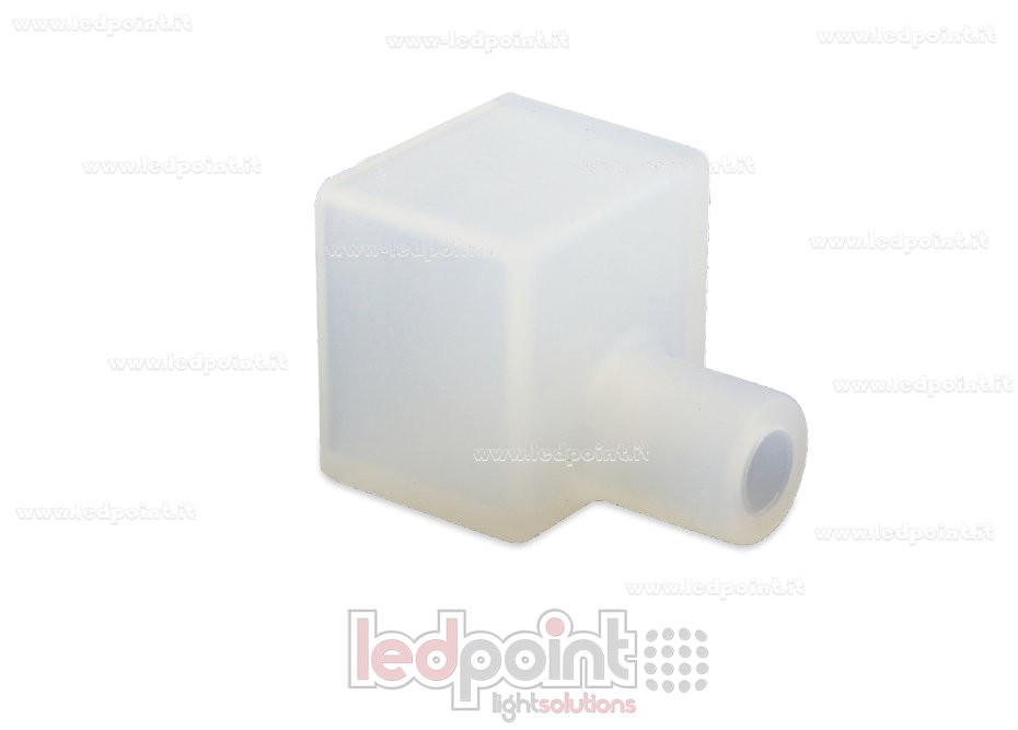 End cap with front outlet for power cable for 10x10mm Neon Flex End cap with front outlet for power cable for 10x10mm Neon Flex