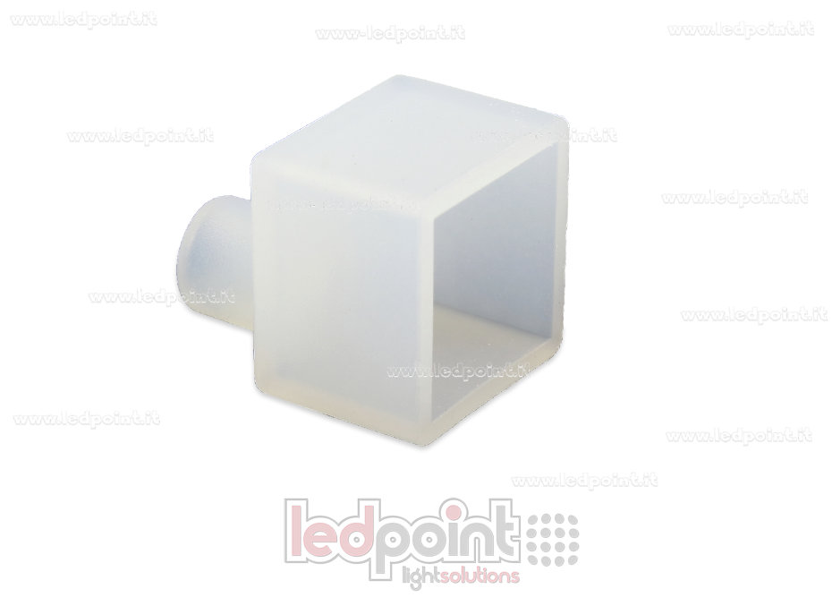 End cap with front outlet for power cable for 10x10mm Neon Flex End cap with front outlet for power cable for 10x10mm Neon Flex