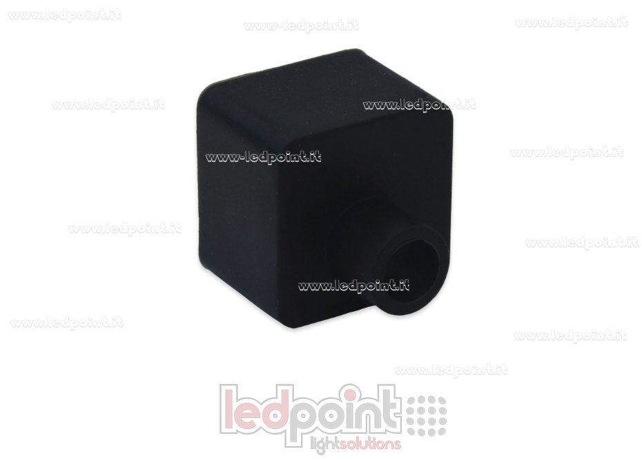 Black end cap with front hole for power cable for 12x12mm Led Neon Flex Black end cap with front hole for power cable for 12x12mm Led Neon Flex