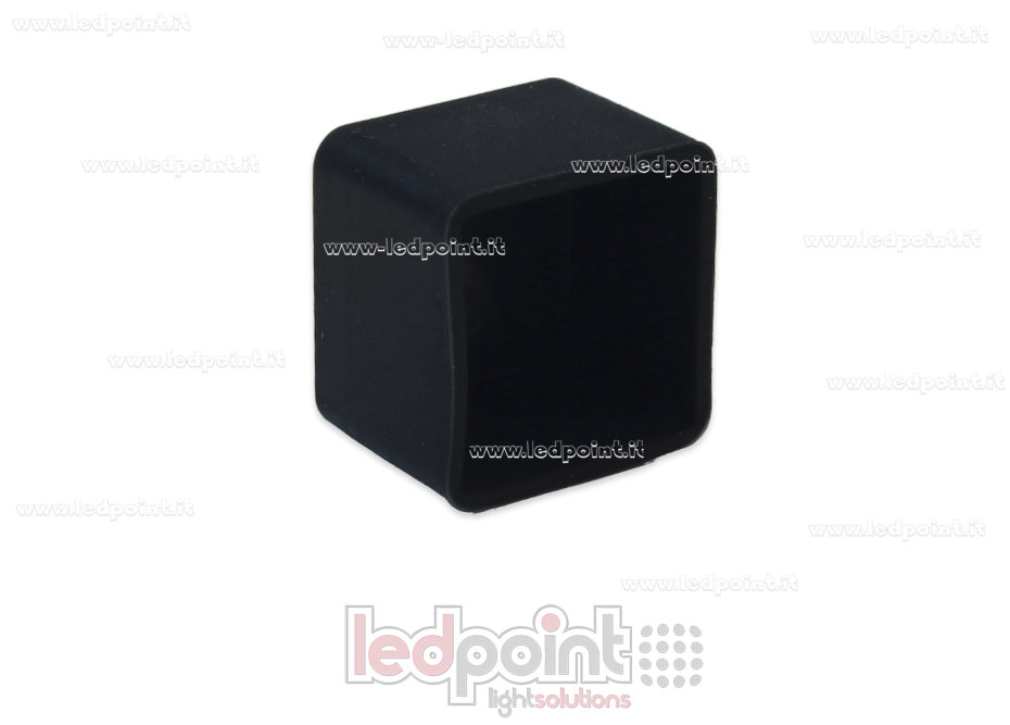 Black end cap with front hole for power cable for 12x12mm Led Neon Flex Black end cap with front hole for power cable for 12x12mm Led Neon Flex