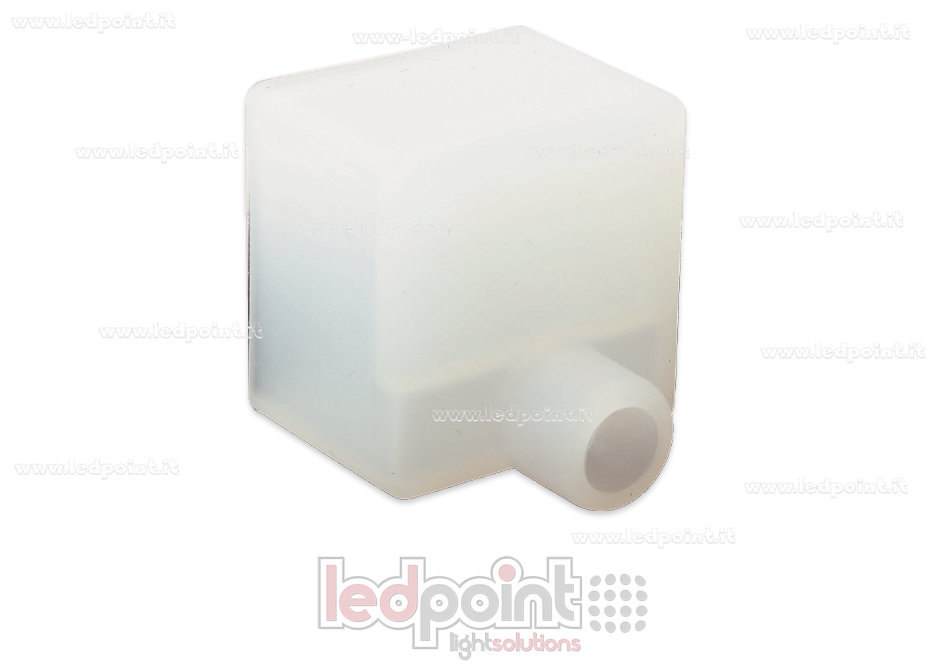 End cap with front power cable outlet for 20x20mm Led Neon Flex End cap with front power cable outlet for 20x20mm Led Neon Flex