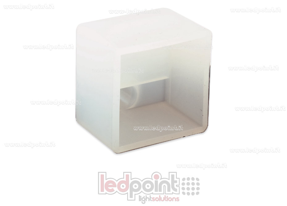 End cap with front power cable outlet for 20x20mm Led Neon Flex End cap with front power cable outlet for 20x20mm Led Neon Flex