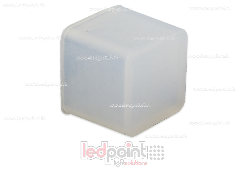 Tappino trasparente per Led Neon Flex 10x10mm Tappino trasparente per Led Neon Flex 10x10mm
