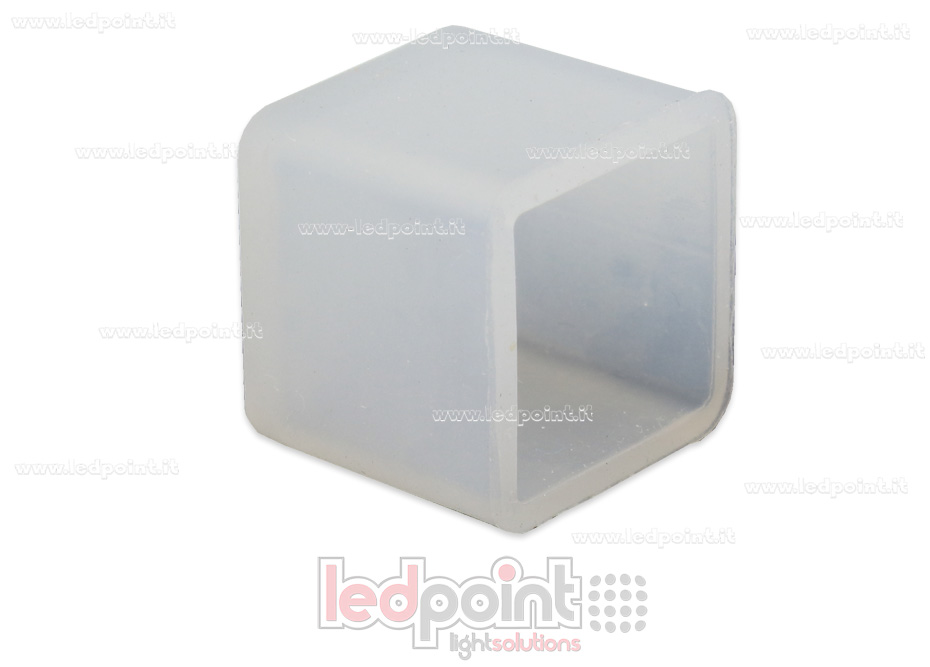 Tappino trasparente per Led Neon Flex 10x10mm Tappino trasparente per Led Neon Flex 10x10mm