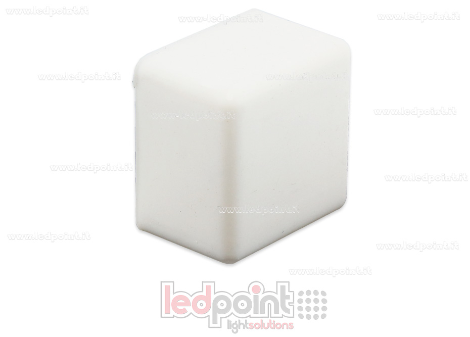 Tappino bianco per Led Neon Flex 10x10mm Tappino bianco per Led Neon Flex 10x10mm