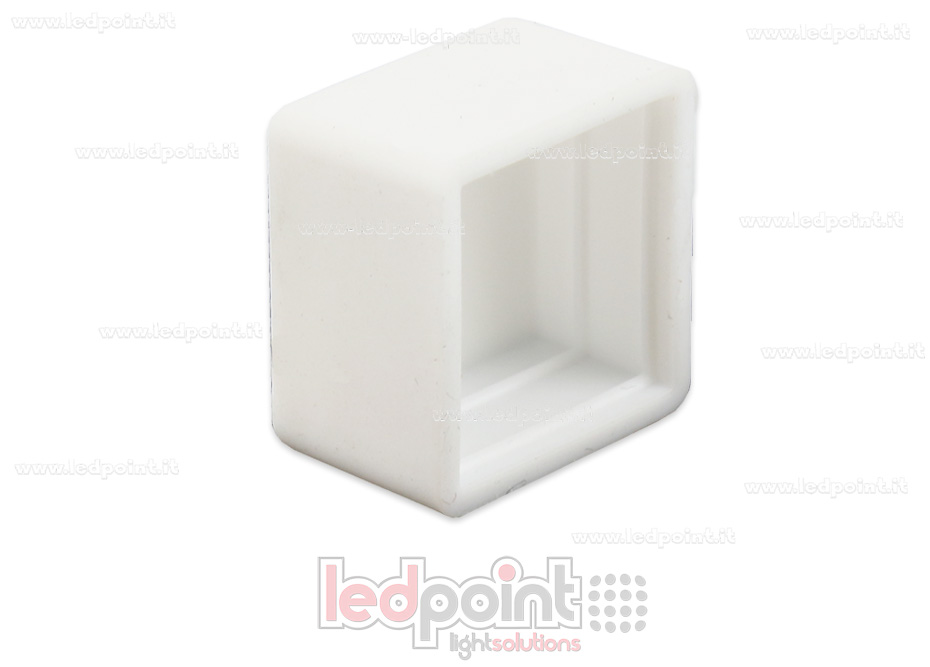 Tappino bianco per Led Neon Flex 10x10mm Tappino bianco per Led Neon Flex 10x10mm