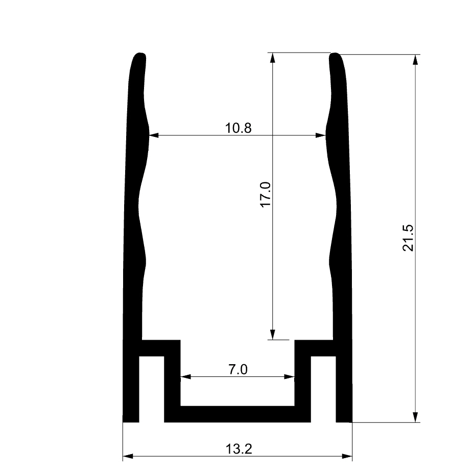 Barra di alluminio per fissaggio, 1m, per Led Neon Flex 11mm Barra di alluminio per fissaggio, 1m, per Led Neon Flex 11mm