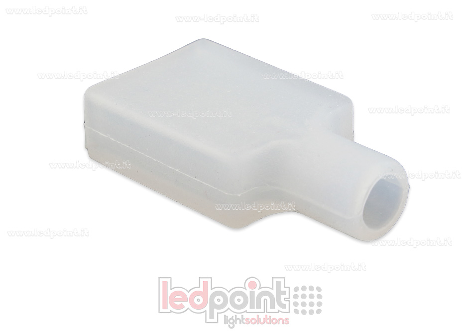 Tappino finale con foro per il cavo di alimentazione per Led Neon Flex 4mm Tappino finale con foro per il cavo di alimentazione per Led Neon Flex 4mm