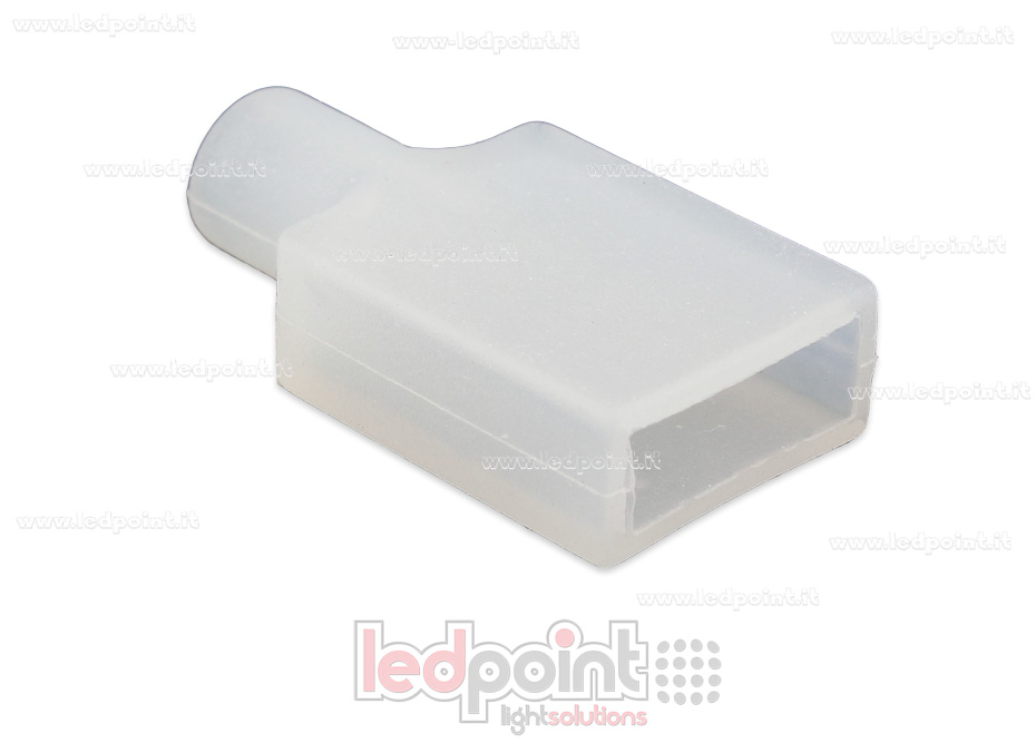Tappino finale con foro per il cavo di alimentazione per Led Neon Flex 4mm Tappino finale con foro per il cavo di alimentazione per Led Neon Flex 4mm