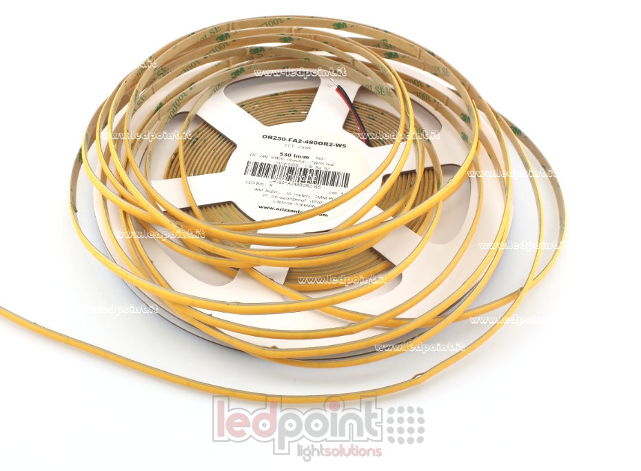 Striscia led COB 24V IP20 2500-2700K 480led/m