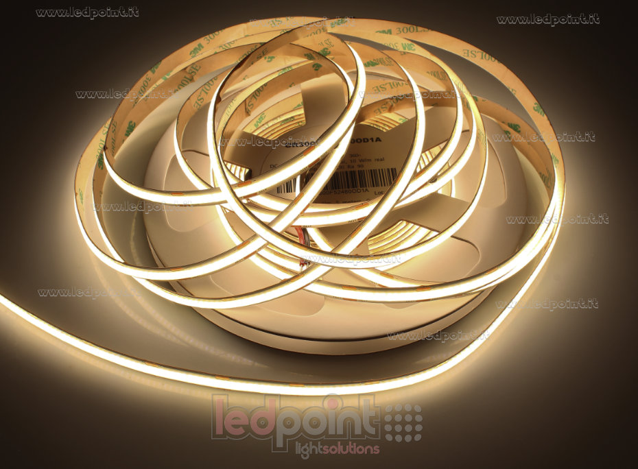 Striscia led COB 12V IP20 3000K 480led/m