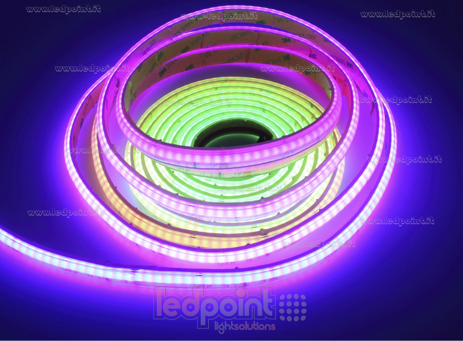 LED-Streifen COB 24V IP65 RGB+3000K 392+392led/m LED-Streifen COB 24V IP65 RGB+3000K 392+392led/m