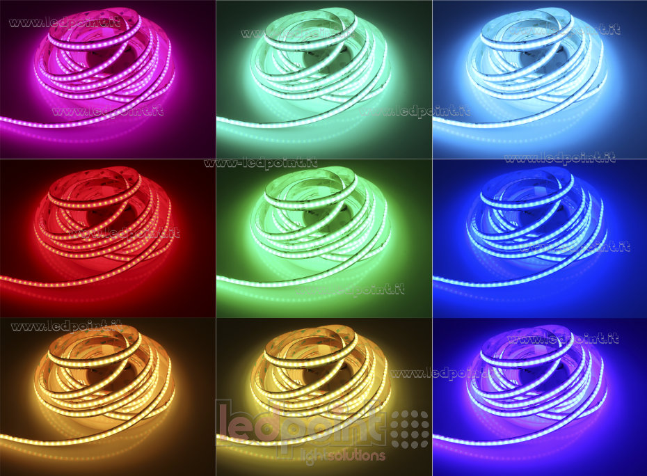 LED-Streifen COB 24V IP20 RGB + 2700-6500°K 280+280+280led/m LED-Streifen COB 24V IP20 RGB + 2700-6500°K 280+280+280led/m