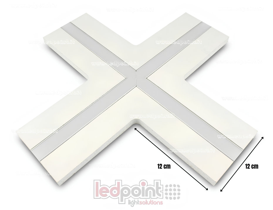 X-Verbindungsstück für Aluminiumprofil mit 44x12mm Gipskarto X-Verbindungsstück für Aluminiumprofil mit 44x12mm Gipskarto