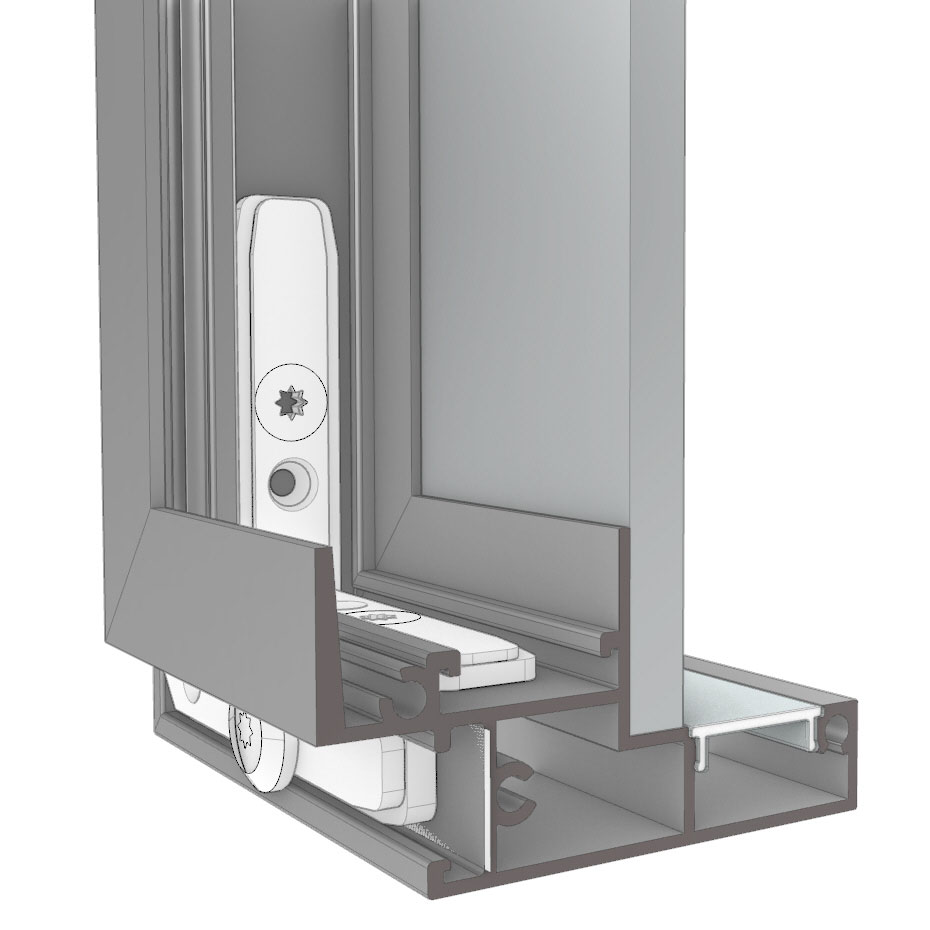 Metallverbindung für Aluminiumspiegelprofil 90° Vertikal Metallverbindung für Aluminiumspiegelprofil 90° Vertikal