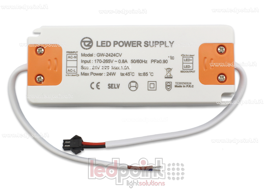 Ultra thin power supply 24W 24V with cables Ultra thin power supply 24W 24V with cables