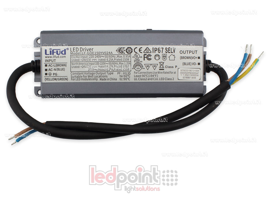 Alimentatore 150W 24V IP67 LiFud Alimentatore 150W 24V IP67 LiFud