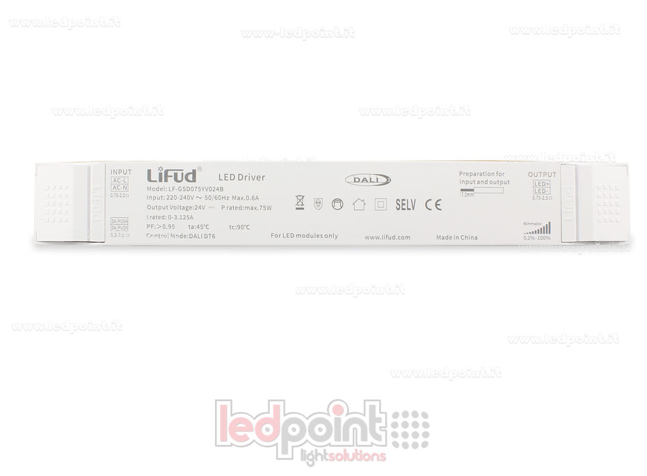 Netzteil Ultra Slim 75W 24V DALI + Push Dim LiFud Netzteil Ultra Slim 75W 24V DALI + Push Dim LiFud