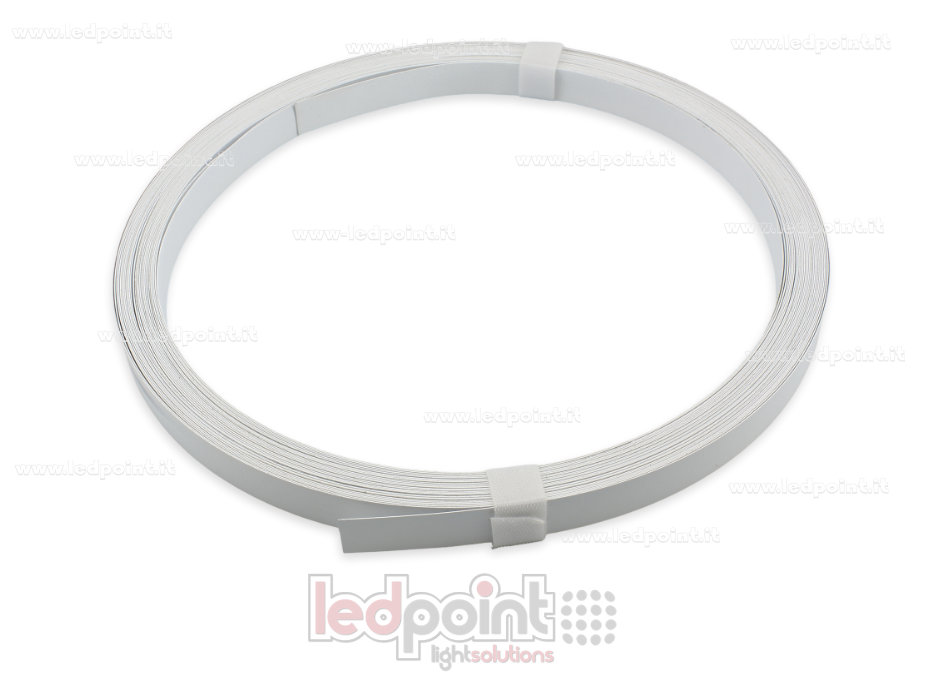 Nastro profilo flessibile in acciaio bianco per strisce led, 20m