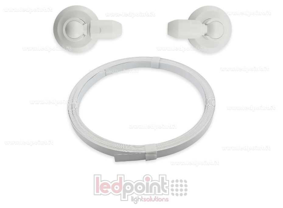 Nastro profilo flessibile in acciaio bianco per strisce led, 20m