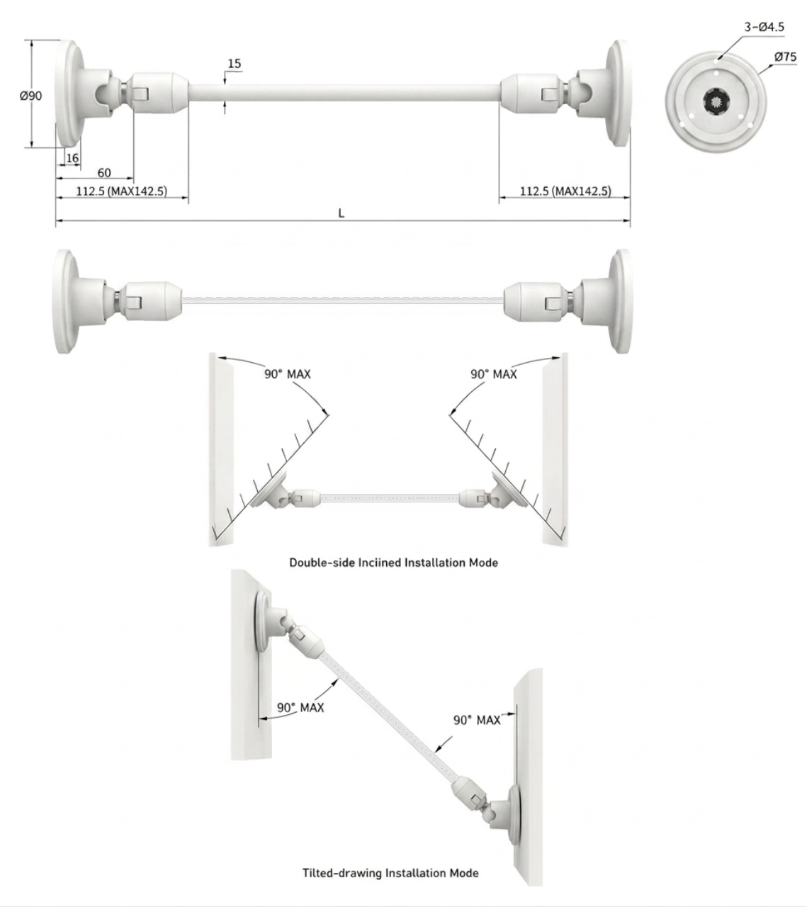 Nastro profilo flessibile in acciaio bianco per strisce led, 20m