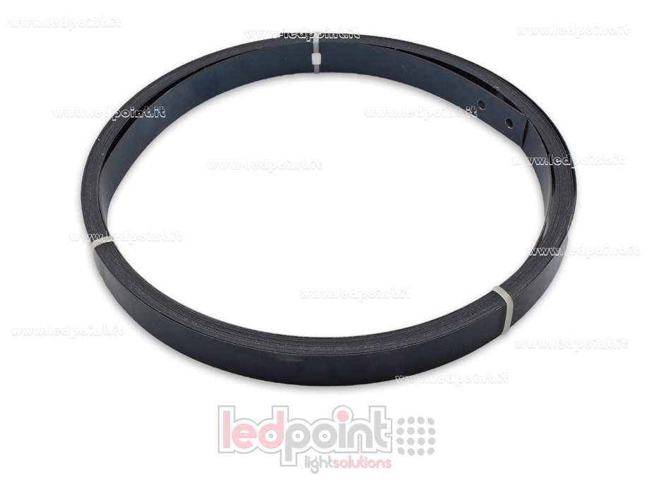Nastro profilo flessibile in plastica rafforzata nero per strisce led, 10m