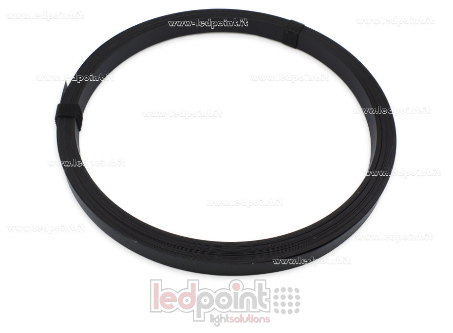 Flexible black steel profile ribbon for LED strips, 20m