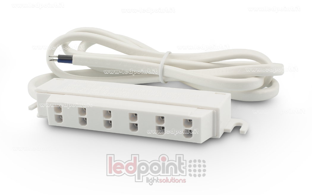 6 way junction box with power cable, max 30V/10A (3A per outlet) 6 way junction box with power cable, max 30V/10A (3A per outlet)