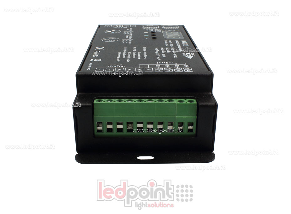 DMX 512 & RDM decoder, 4-channels 8A each, voltage 12-36V DC, XLR3 e RJ45