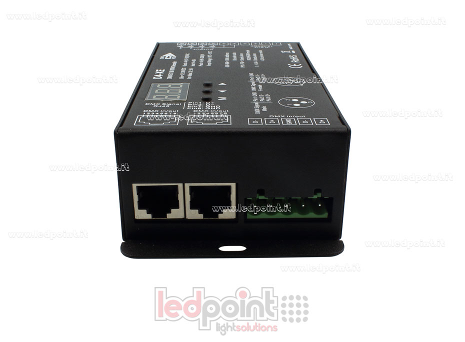 DMX 512 & RDM decoder, 4-channels 8A each, voltage 12-36V DC, XLR3 e RJ45