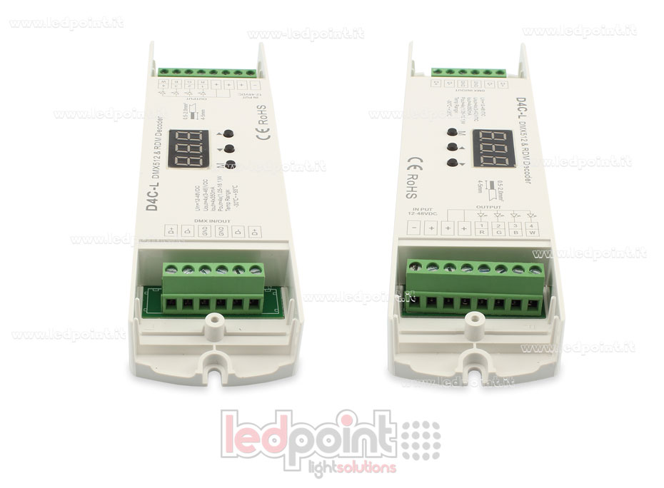 DMX 512 decoder, konstanter Strom 4 Kanäle 150-500mA jeder, 12-48V DC Spannung DMX 512 decoder, konstanter Strom 4 Kanäle 150-500mA jeder, 12-48V DC Spannung