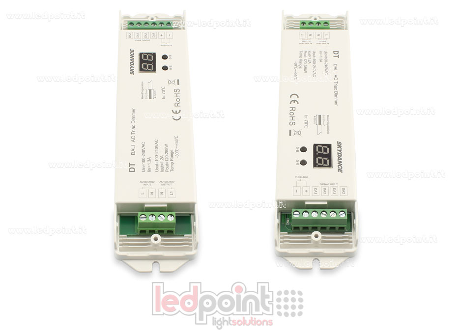 Dimmer DALI, 1 canale da 1.2A, 100-240VAC Triac Dimmer DALI, 1 canale da 1.2A, 100-240VAC Triac