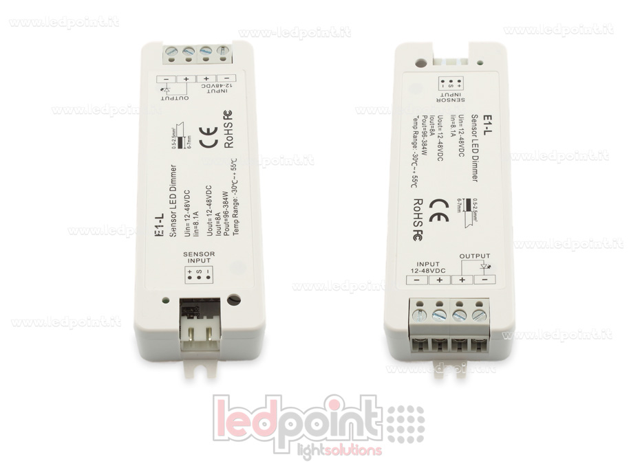Monochromatic on/off dimmer with output for 12/48V sensors, 1chx8A Monochromatic on/off dimmer with output for 12/48V sensors, 1chx8A