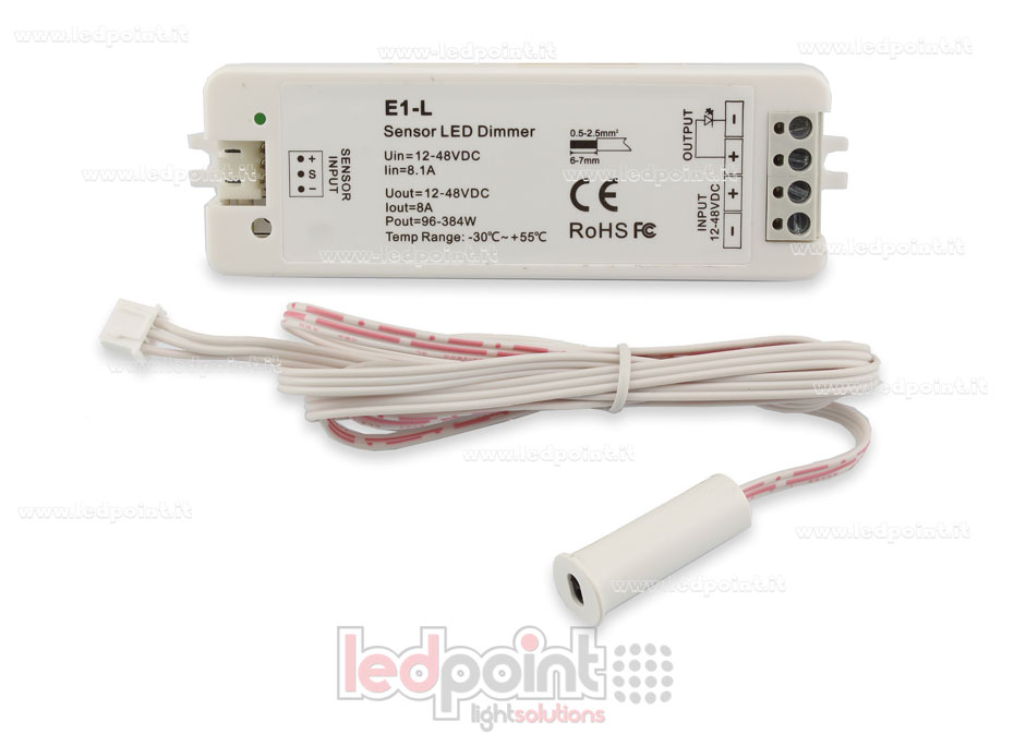 Monochromatic on/off dimmer sensor for 12/48V doors, 1chx8A Monochromatic on/off dimmer sensor for 12/48V doors, 1chx8A