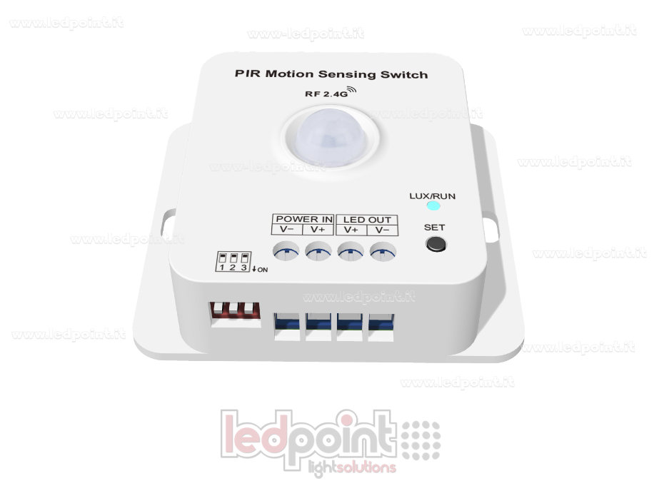 PIR Motion Sensor Switch, 6A*12-24V/4A*36-48V, RF2.4GHz PIR Motion Sensor Switch, 6A*12-24V/4A*36-48V, RF2.4GHz