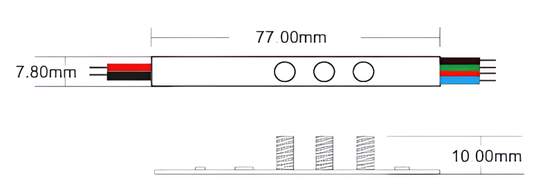 RGB touch mini controller 3 buttons with memory function 5/24V, 3chx1,5A