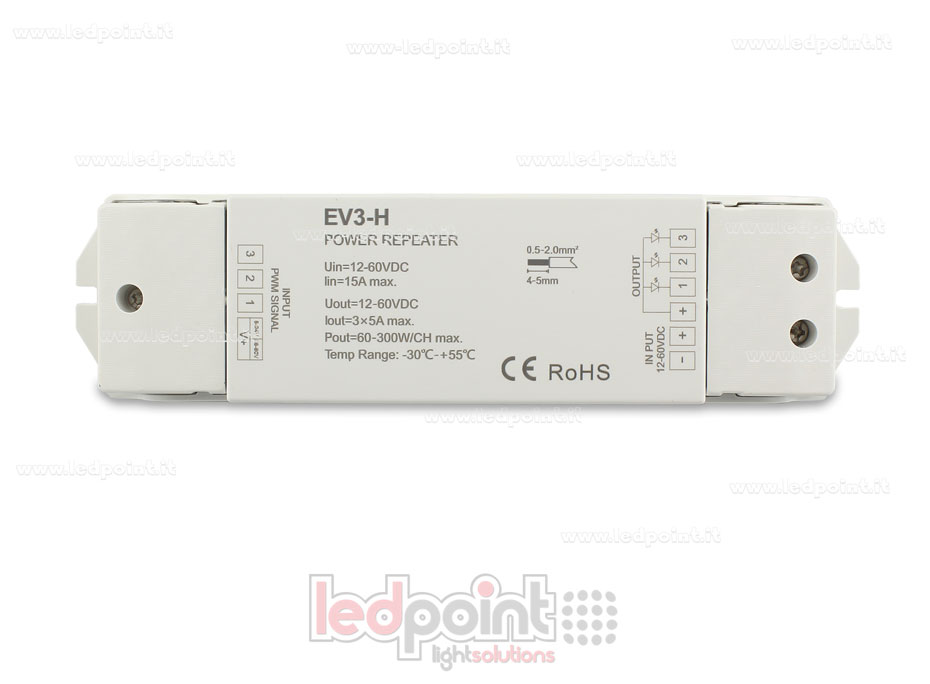 RGB signal amplifier 12-60V 15A (3 channels with 5A) RGB signal amplifier 12-60V 15A (3 channels with 5A)