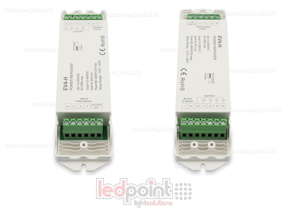 Amplificatore RGBW 20A (4 canali da 5A) 12-60V Amplificatore RGBW 20A (4 canali da 5A) 12-60V
