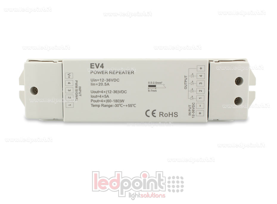 RGB Verstärker 20A (4 Kanäle 6A jeder) 12-36V RGB Verstärker 20A (4 Kanäle 6A jeder) 12-36V