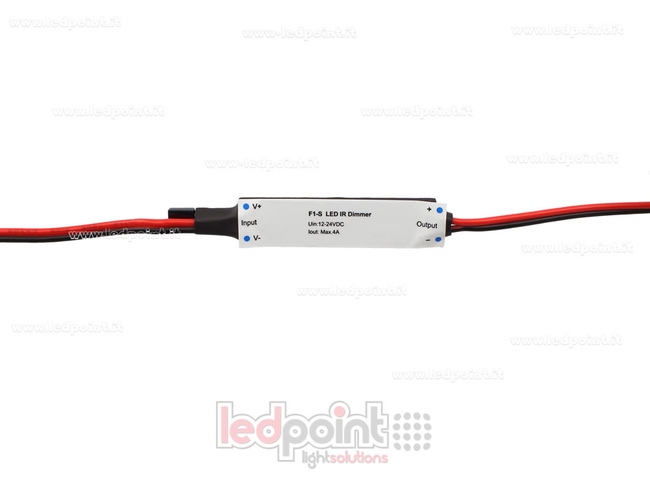 Ricevitore dimmer mini IR monocromatico con telecomando12/24V, 1ch 4A/CH Ricevitore dimmer mini IR monocromatico con telecomando12/24V, 1ch 4A/CH