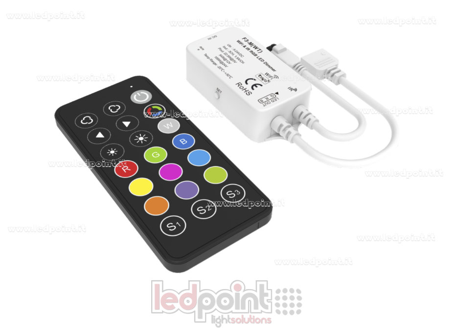 Controller KIT Wifi & IR RGB, 3CH*1.5A, 5-24VDC