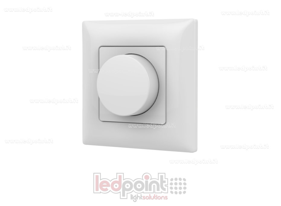 Telecomando da parete Triac dimmer 86x86mm a rotella, 1ch*1.5A bianco Telecomando da parete Triac dimmer 86x86mm a rotella, 1ch*1.5A bianco
