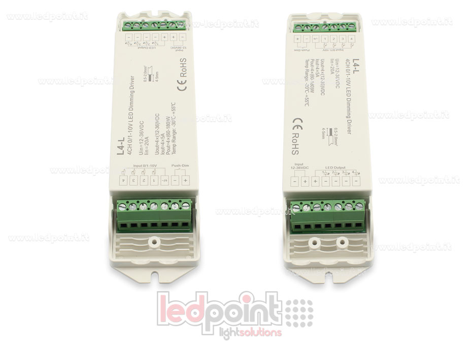 0/1-10V monochromatic dimmer and push dim, 4 output channels 0/1-10V monochromatic dimmer and push dim, 4 output channels