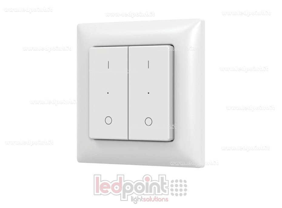 86x86mm single-color wall-mounted remote control, 2 zones, RF 2.4G
