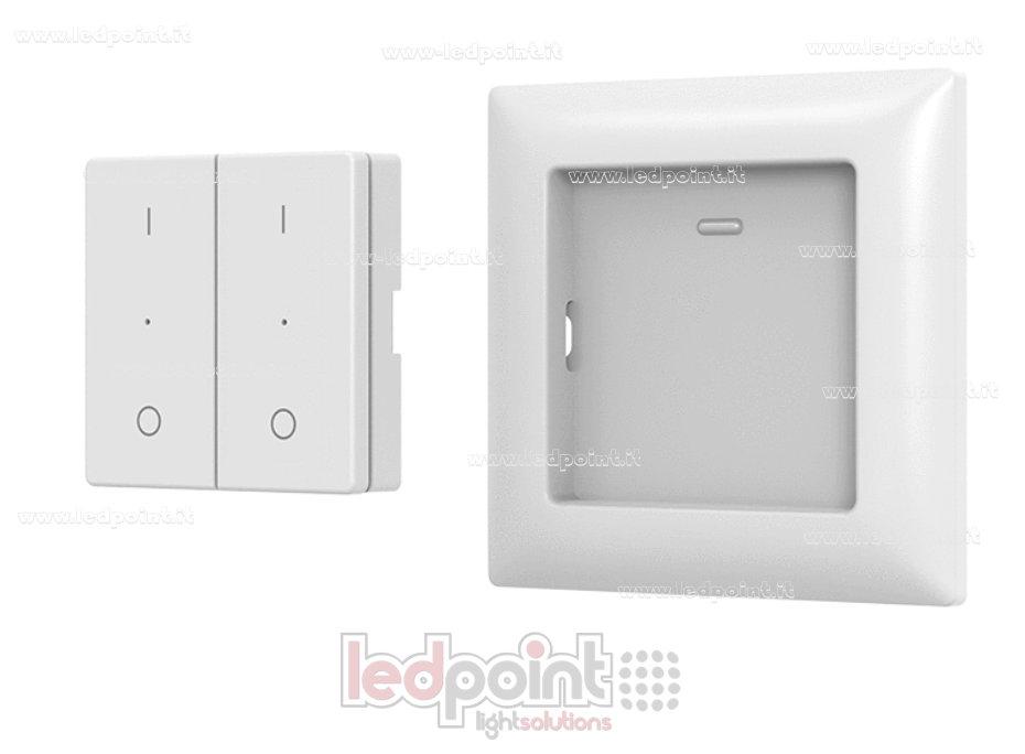 86x86mm single-color wall-mounted remote control, 2 zones, RF 2.4G
